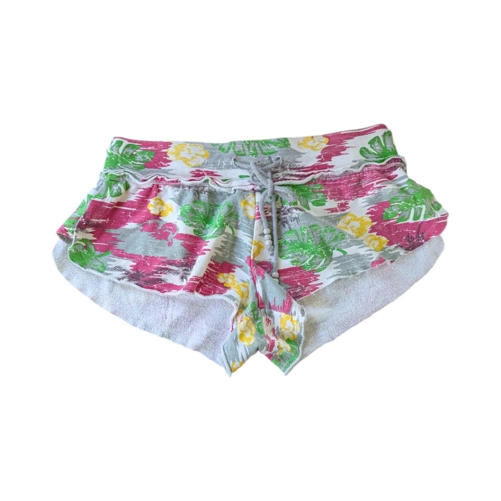 Y2k No‎ Boundaries Tropical Micromini Sweat Shorts Low rise